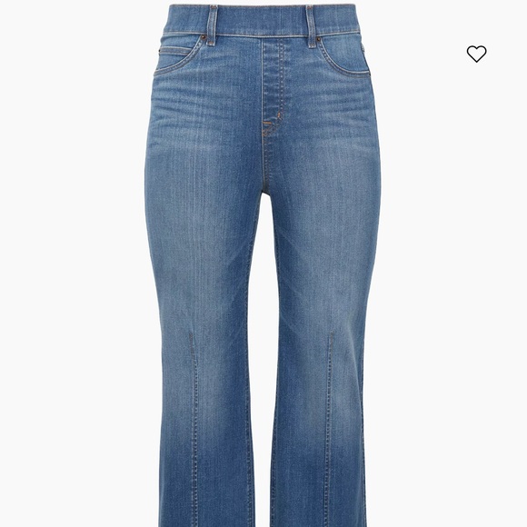 Spanx EveryWear Seamed-Front Wide Leg Jeans, Vintage Indigo petite M medium - Picture 2 of 7